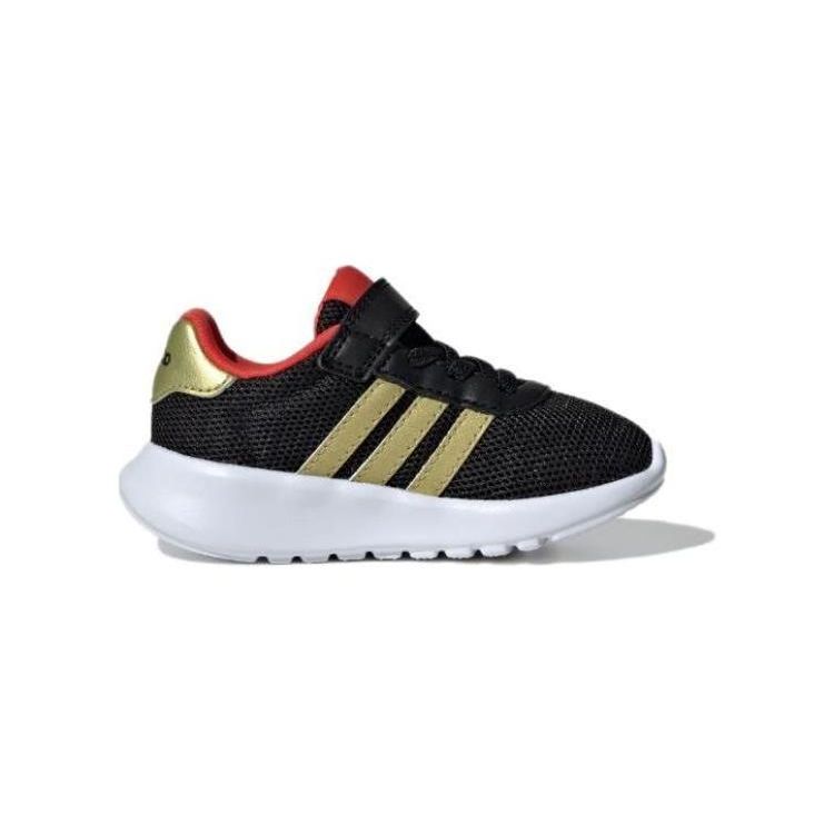 Adidas Neo Lite Racer 3.0 Synthetic Leather Fabric Comfortable Non-Slip Wear-Resistant Low-Top Walking Shoes Baby Shoes Black Gold Red IG8957