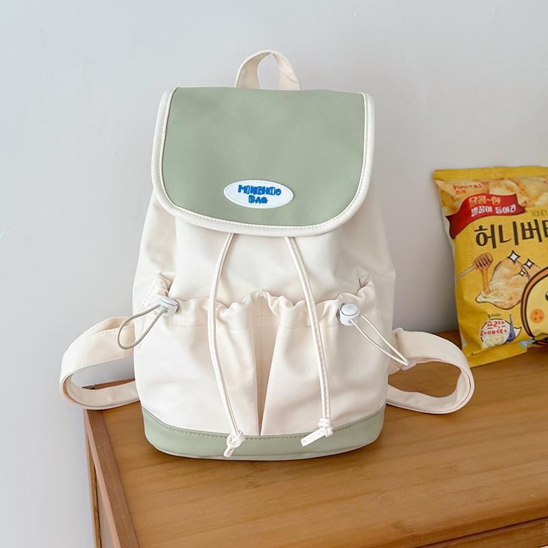 Schoolbag College Students Contrasting Color Backpack Commuting Simple New Versatile Backpack Primary School Students Travel Research Small Fresh