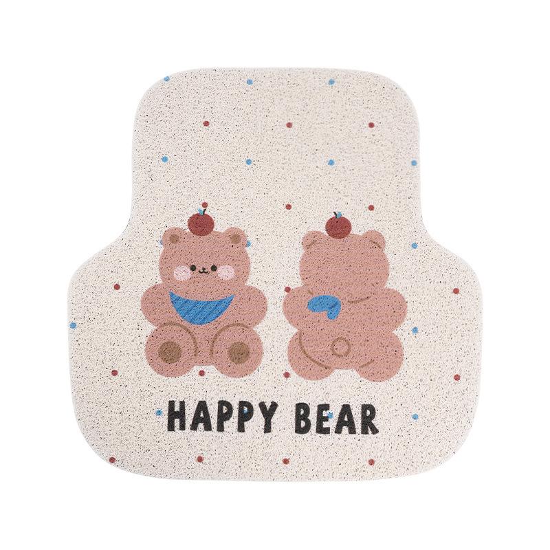 

Car floor mat creative polka dot bear silk ring non-slip and wear-resistant car floor mat new car universal floor mat