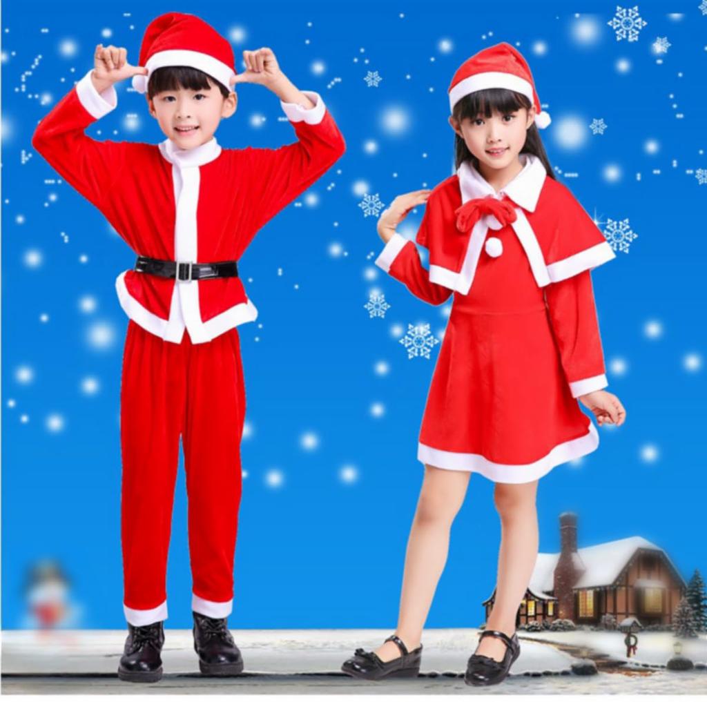 ZOMOZO Santa Cosplay Costume with 2025 Boys and Fluffy Santa Claus Christmas Gift Kids' Hat, Set, Girls, Costume, Kids' (Girl, 110)