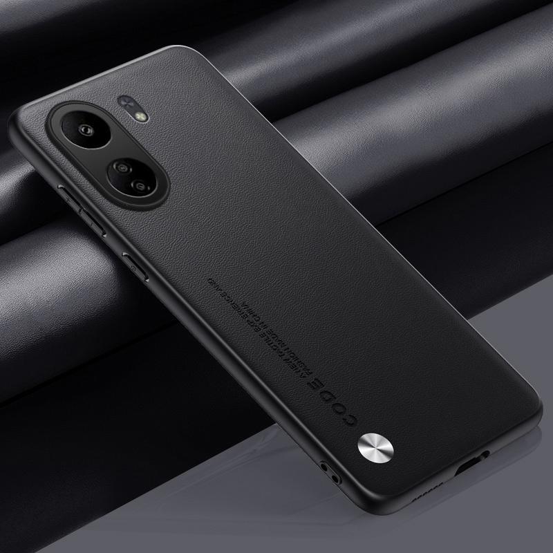 Luxuriöse PU-Lederhülle für Xiaomi Poco C65 Rückseite Matte Silikon Stoßfest Vollschutz Handyhülle für Redmi 13C 4G