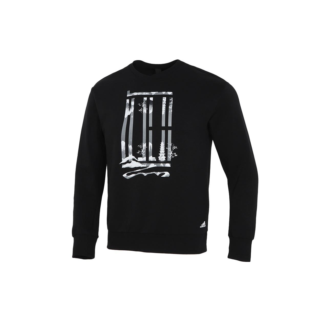 adidas Wj Logo Swt Sports Round Neck Pullover Black Men s H39289 M