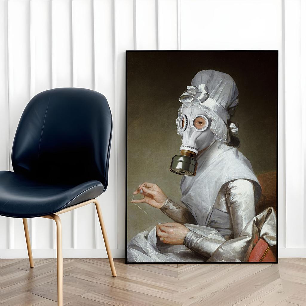 Poster Portrait White Gas Mask