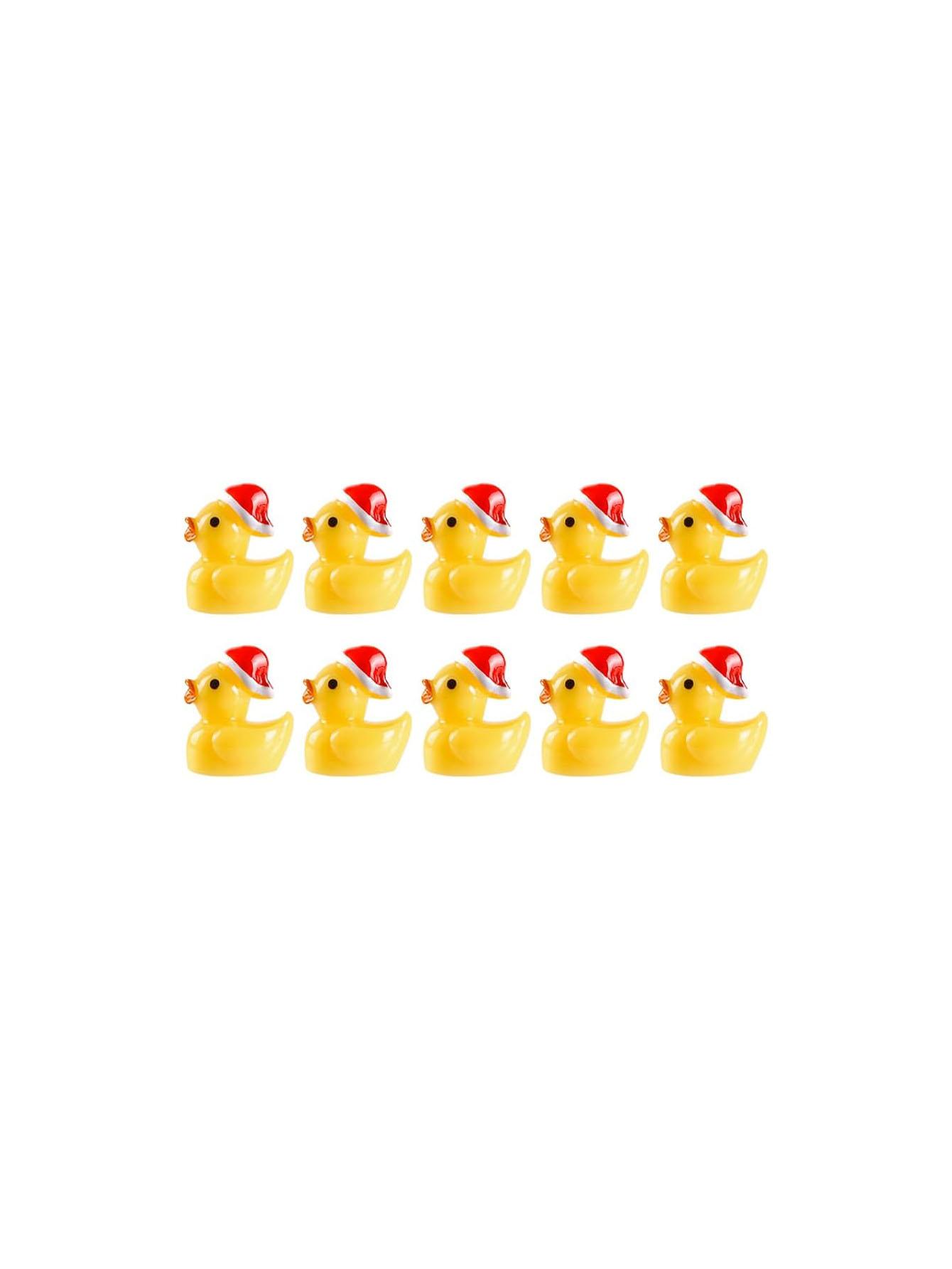 10/20pcs Mini Christmas Ducks ideal for DO-IT-YOURSELF Fairy Garden Home Decoration Xmas Party Favors Present featuring Hat Tiny Animal Ornaments
