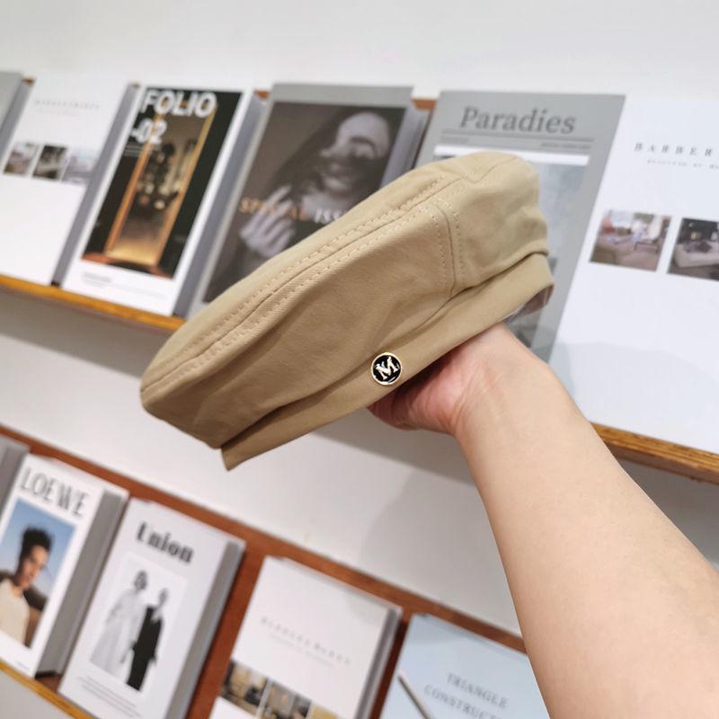 Beretă octogonală neagră pentru femei, primăvară/vară, asortabilă - Pălărie de pictor retro, la modă, în stil coreean și japonez