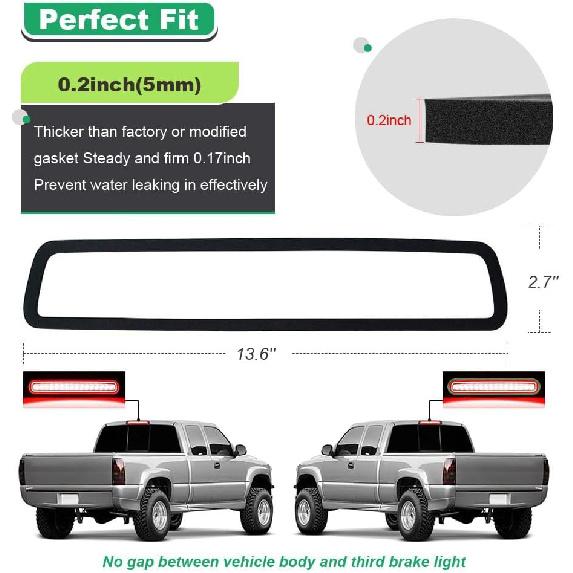 3Rd Third Brake Light Seal Gasket Compatible With Dodge Ram 1500 2009 To 2018, Ram 2500 3500 2010 To 2018,Waterproof High Mount Stop Lamp Assembly,