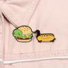 Colorful Hamburger And Hot Dog Brooch Pin Craft from Sturdy Zinc Alloy Materials Accessory for Long Time Use Styles