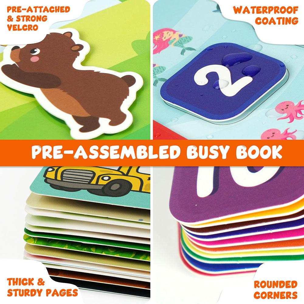 Busy Book for Toddlers, Preschool Learning Activities,  Toys for Ages 3+, Autism Sensory Toys, Educational Activity Book, Xmas