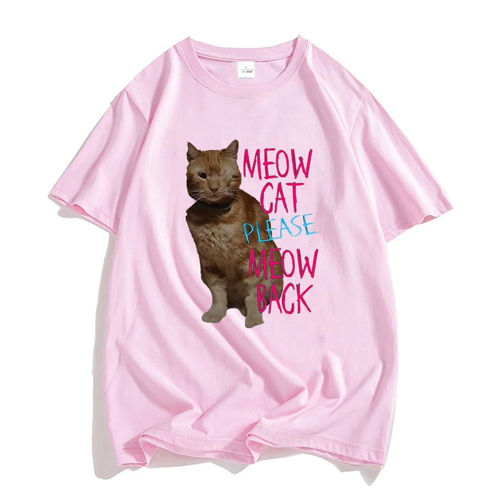 Singer Baby Lasagna Print T-Shirts Baumwolle Herren/Damen Freizeit T-Shirt Miau Katze Bitte Miau Zurück Grafik T-Shirts Camisas Sommer