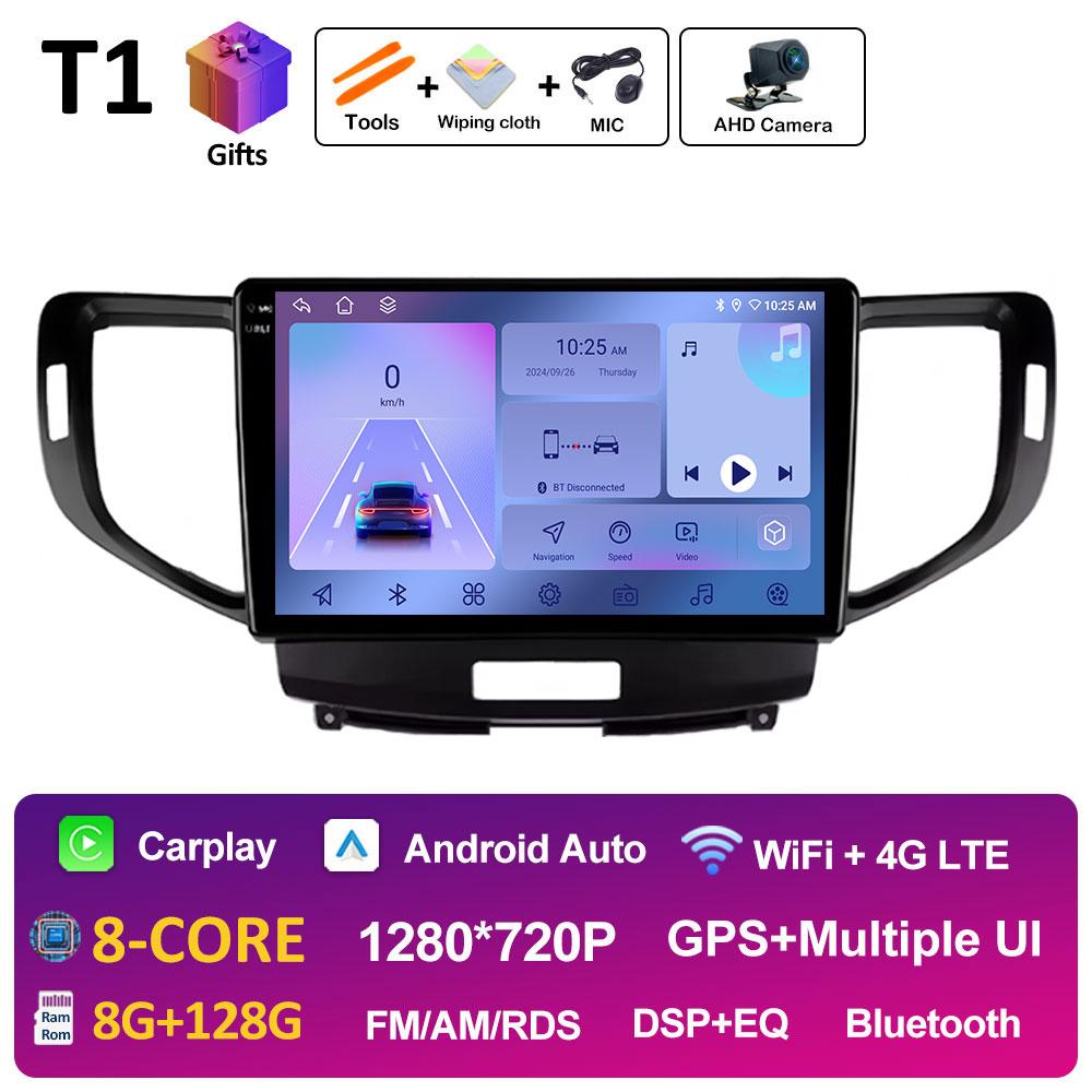 Android Auto Wireless Carplay For Honda Accord 8 2008 2009 2010 2011 2012 GPS Navi 2.5D Touch Screen Cooling Fan Auto Tools WIFI