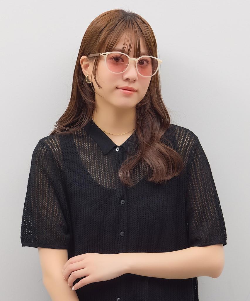CUT Sunglasses Colored Rubber Nose UV Unisex [Zoff] SUNCUTGlasses/UV100% Boston-style Lenses, Leather-like Finish, Temples, Pads, Anti-Slip,