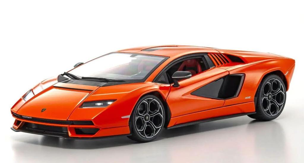 Maisto Lamborghini Countach LPI800-4 Orange 1/18 Scale Special Edition Model with Display Base, Openable Doors, and Working Suspension