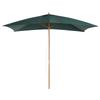 Parasol 2x3 m for Garden in Lacquered Wood and Bamboo with Removable Cover, Dark Green
