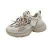 Leather dad shoes women's thick-soled heightened mesh breathable sneakers casual lace-up student shoes women