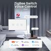 Zigbee Smart Curtain Switch with Alexa Voice Control, Touchscreen, Aluminum Frame & App Timing