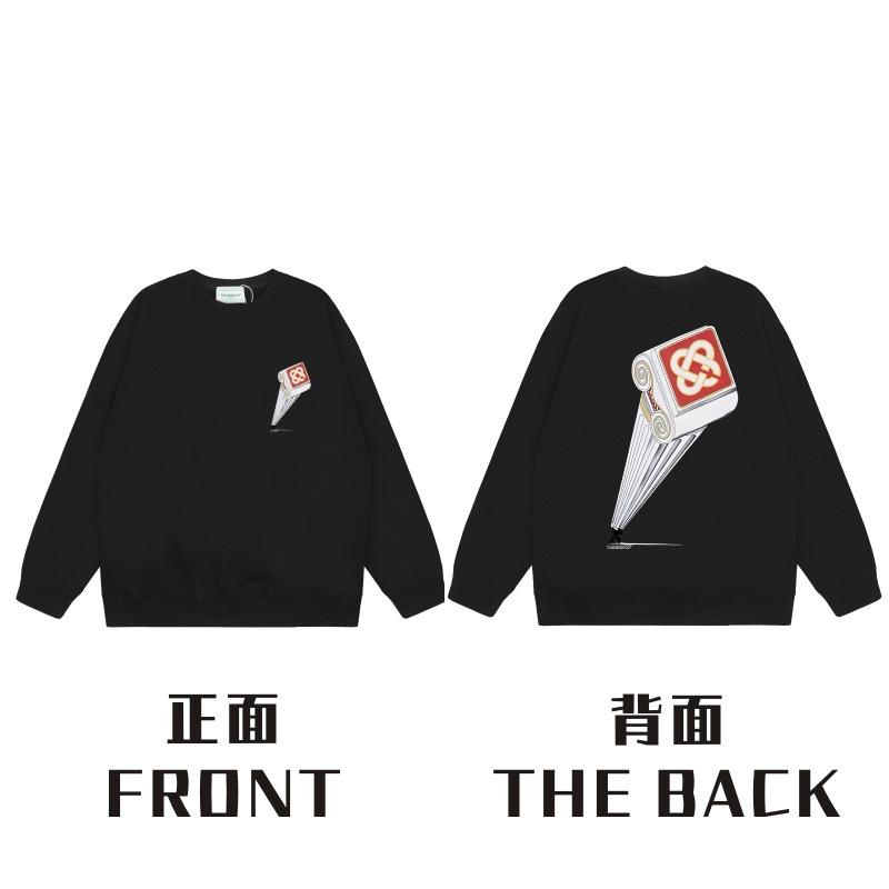 American Trendy Brand Casablanca Crew Neck Sweater Hoodie Men's Couple Ins Autumn and Winter Thickened Long-sleeved Women's T