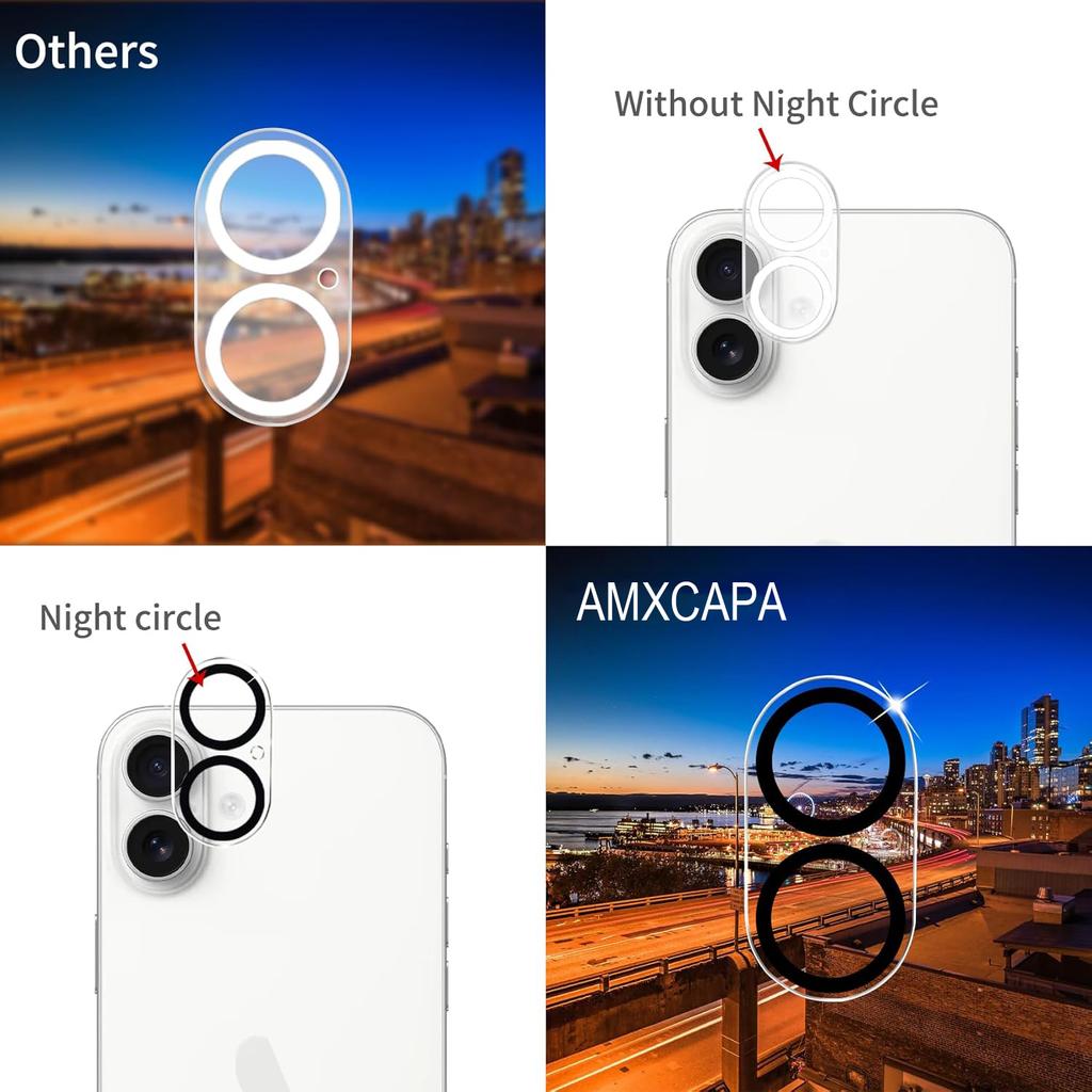 3Pcs Camera Lens Protector Film for iPhone 17 Air 16 E 15 Plus 14 Pro 13 12 11 X Xs Max Xr 17E, 9H Hd Clear Tempered Glass Lens Drop Protection Cover