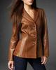 Brown Women's Blazer Real Lambskin Leather Stylish Handmade New Casual Formal