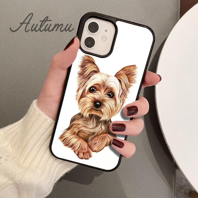 Yorkshire Terrier Dog Puppy Phone Case for iPhone 11 12 13 14 Pro Max Mini X XR XS SE 2020 6 7 8 Plus Samsung S21 S22 Shell