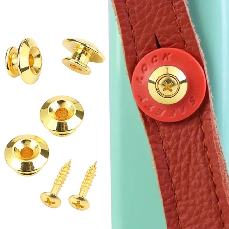 Strap Lock Buttons Set Strap Retainers for Guitars Bass Ukulele Metal Construction Silicone Straps Fastening System