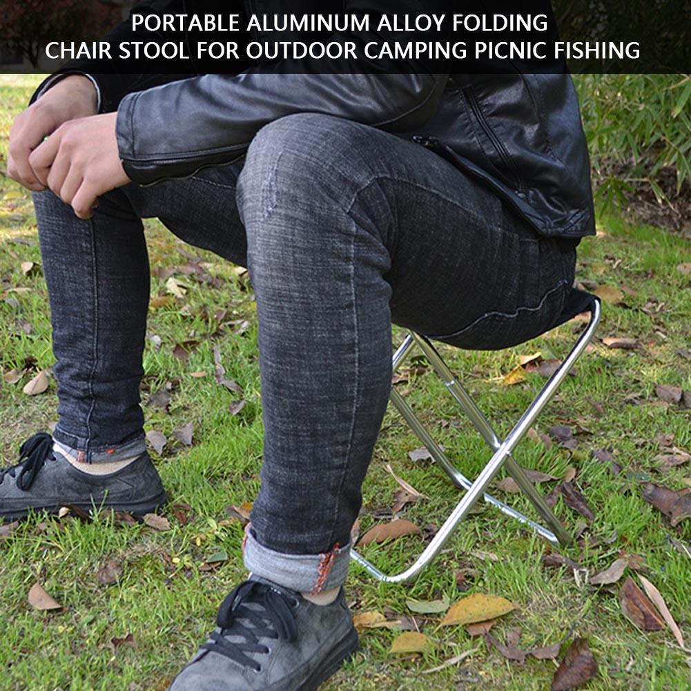 Aluminum Alloy Folding Chair, Portable Camping Stool with Oxford Fabric for Hiking, Fishing, Outdoor Picnic