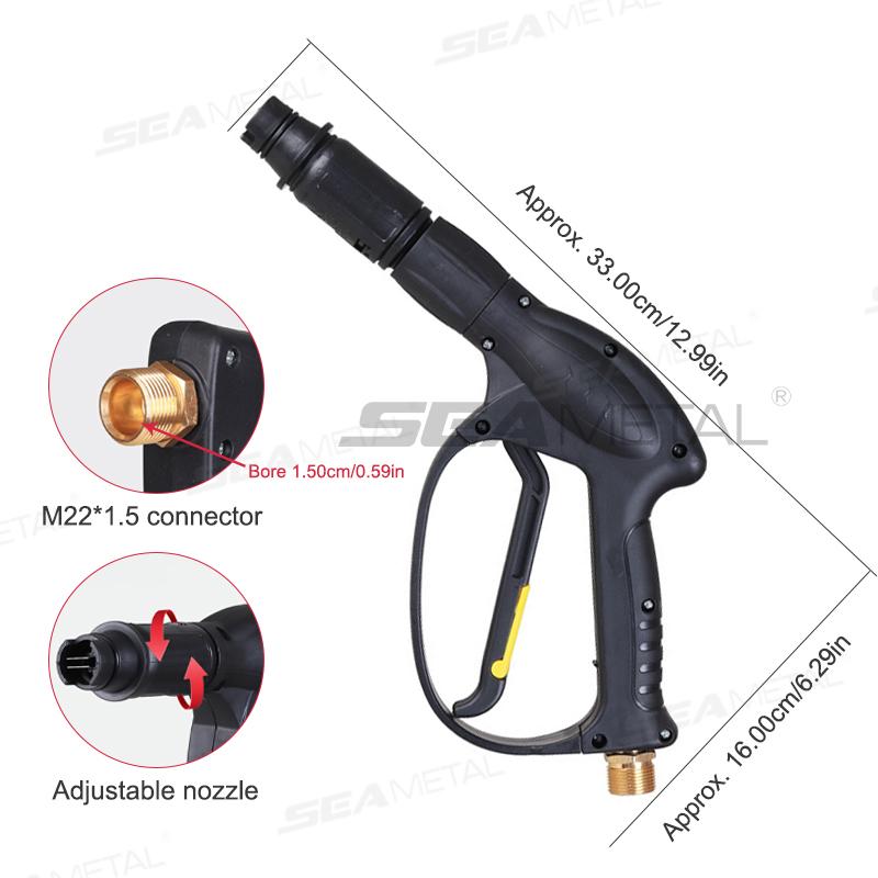 

SEAMETAL High Pressure Car Wash Water Gun Swivel Adjustable Nozzle Car Detailing Washing Foam Sprayer Trigger Handle Washer Gun