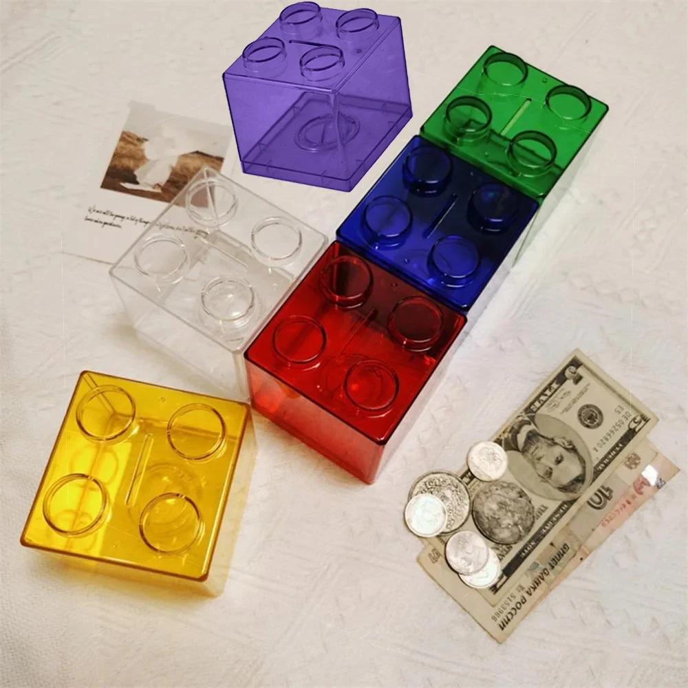 

6PCS Children s Visual Savings Jar, Money Saving Box, Block Toy Designs, Easy To Use Block Toys