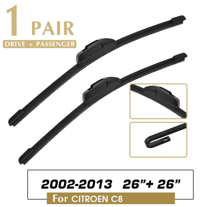 

BROSHOO Car Wiper Blade Natural Rubber 26 +26R 2002-2013 For CITROEN C8 Front Windshield Windscreen Cars Accessories For CITROEN