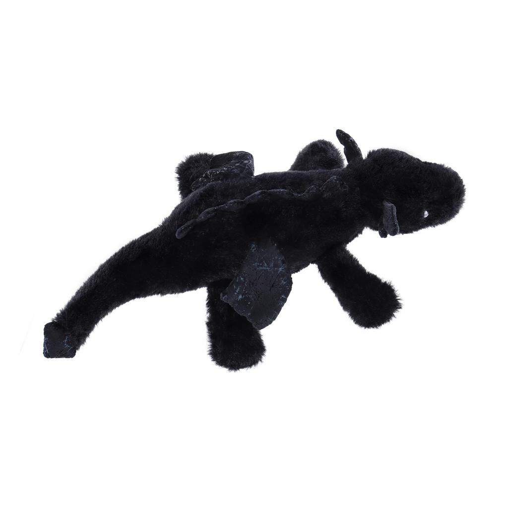 Apricot Lamb Black Lying Dragon Plush Toy, Soft and Cute, Fluffy Black Lying Dragon, 38cm, Suitable for Boys and Girls