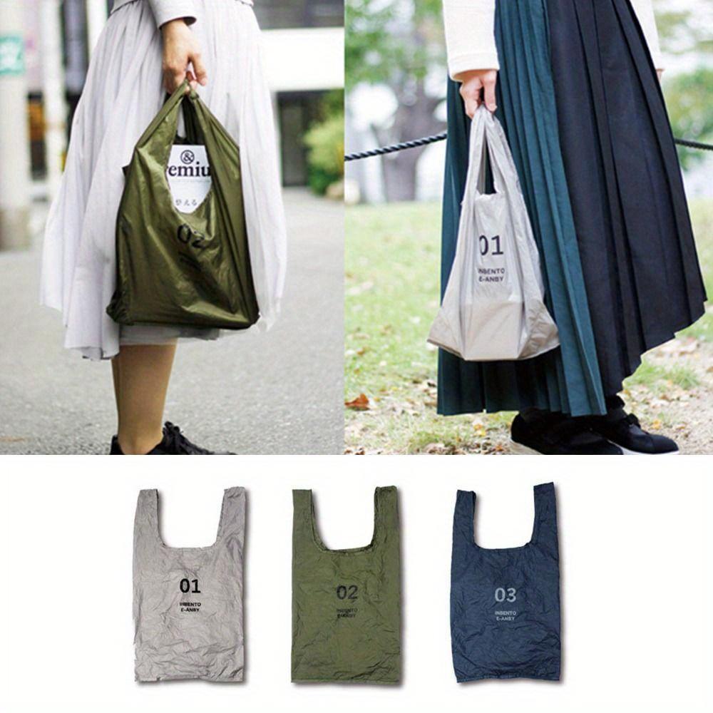 High Quality Nylon Folding Shopping Bag Reusable Ultra-light Tote Eco Bag Handheld Waterproof Storage Gift Bag Home