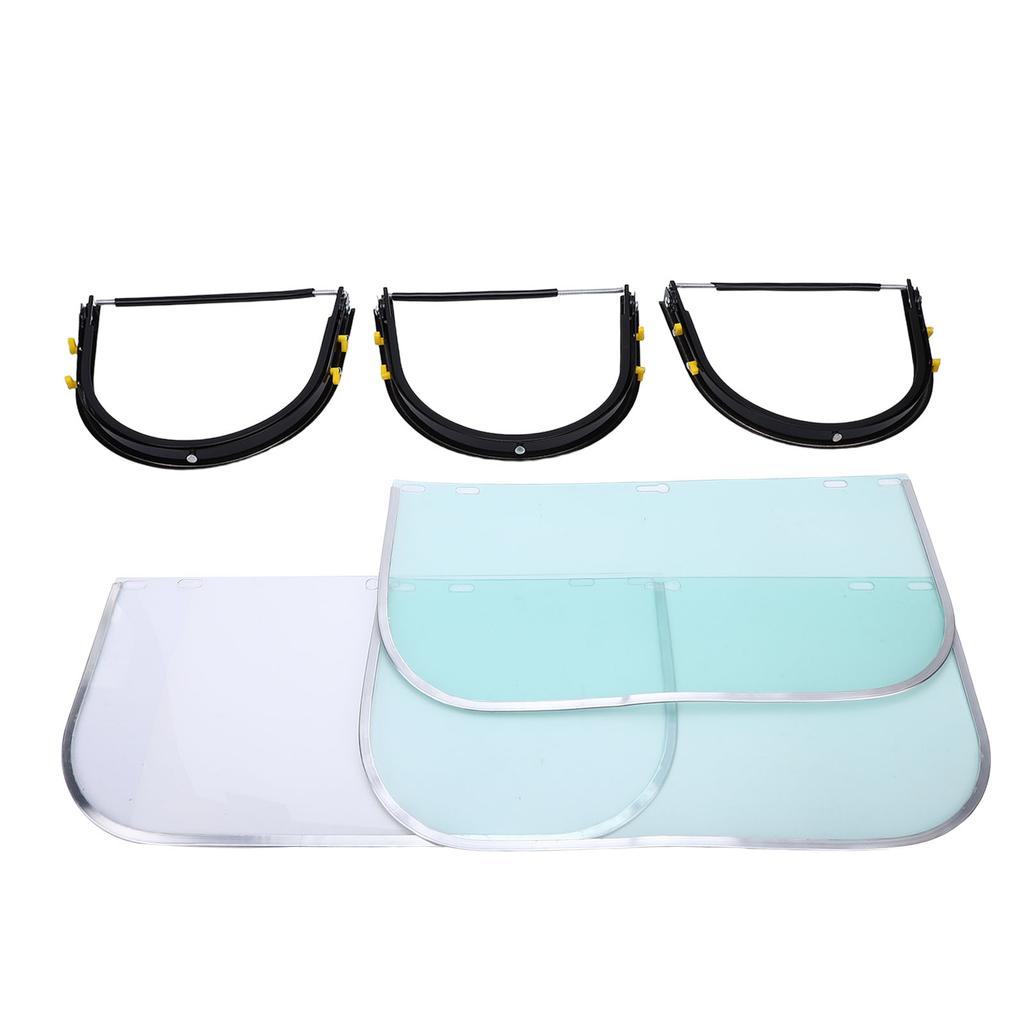 3PCS Hard Hat Face Guard Aluminum Visor Adapter Anti Dust Splashing Protector for Safety Helmet Grinding Cutting