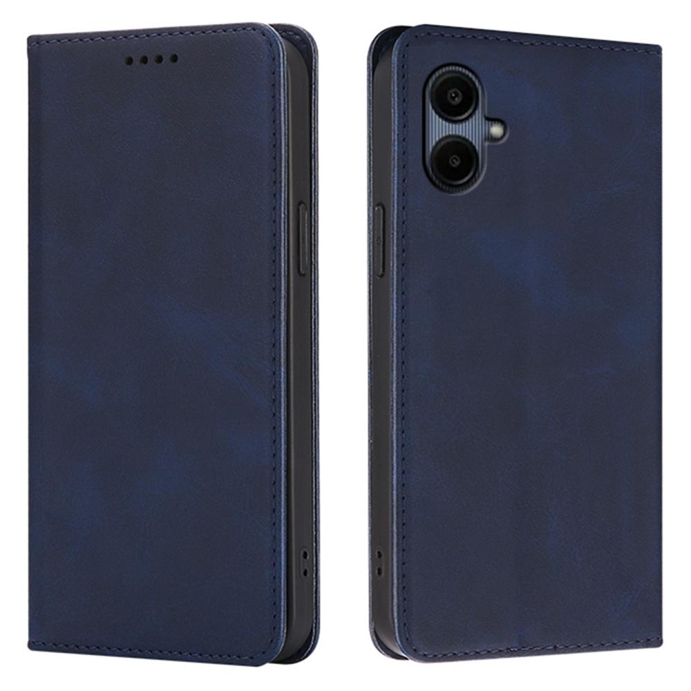 For Samsung Galaxy A06 4G/5G Case Wallet Calf Texture Leather Phone Cover with Hidden Magnetic Closure