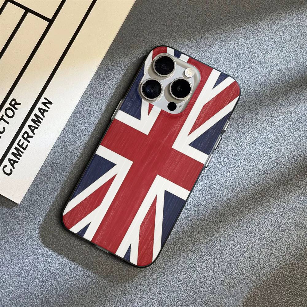 England British Uk Flag Phone Case For IPhone 17 16 15 14 13 12 11 Corrugated Frosted Soft Cover Anti-Slip