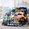 Messi Customize Text Blanket Gift Personalized Blanket Comfortable Throw For Sofa Bedding Living Room Chair Four Seasons Multipurpose