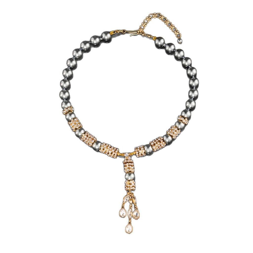 Direktlieferung Mittelalterlicher Vintage Schmuck Nischen Design Französische Retro Schlüsselbein Kette Halskette Halskette Neu