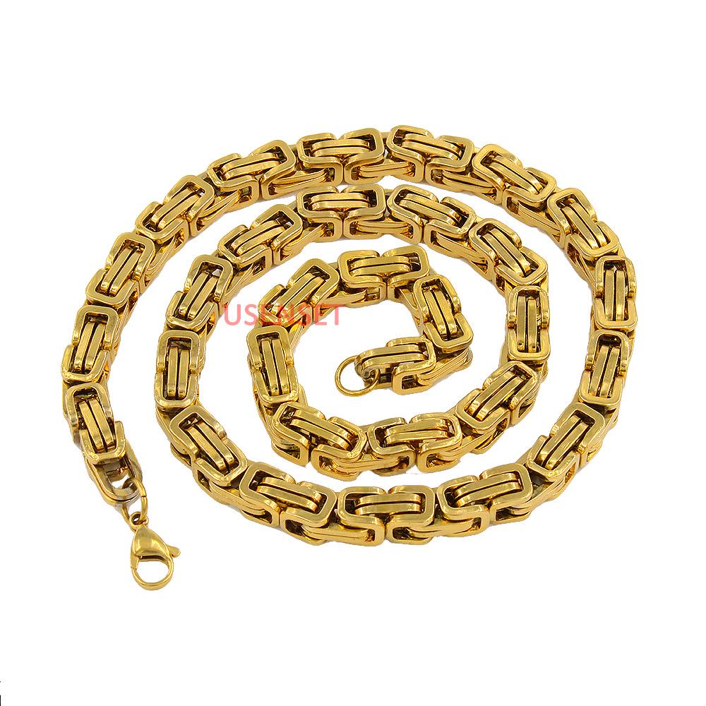 Unisex Edelstahl Byzantinische Kette Halskette - Trendy, Hochwertig, Farbecht, Vielseitiges Sommeraccessoire (YS164)