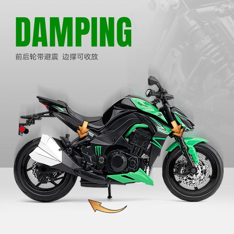 1:12 Scale Z1000 400 Car Model Toy Alloy Diecast Shock Absorption Models Front Wheel Steer Motorcycle for Lovers Surprise Gifts