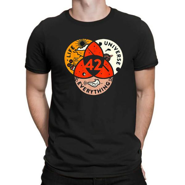 

42 The Answer To Life Selling Really Romantic Men s T-shirt Casual T-shirt Short Sleeve O-Neck T-shirt 3XL чорний
