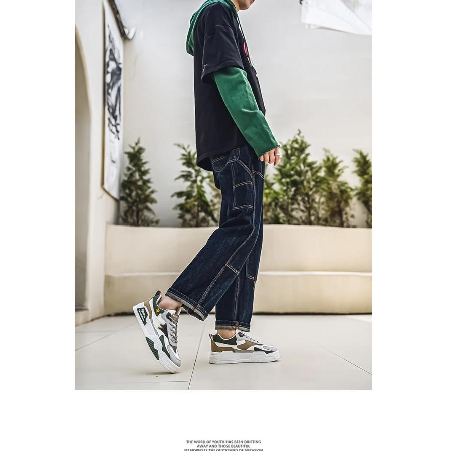 2024 Autumn New Casual Sports Shoes Men's Leather Low-Top Fashion Trend Easiest for Match Running Shoes Men's Skateboard Shoes