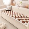 New  Sofa Cushion Autumn And Winter Japanese And Korean Block Non-Slip Sofa Seat Cushion Winter Thickened Striped Plush Cushion