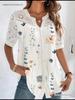 2026 Women's Short-Sleeved Lapel Button-Down Fashion Shirt