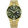 Collection Mechanical Automatic Watch NJ0232-53X Waterproof Stylish Gold Khaki Green Men's Business Analog Date