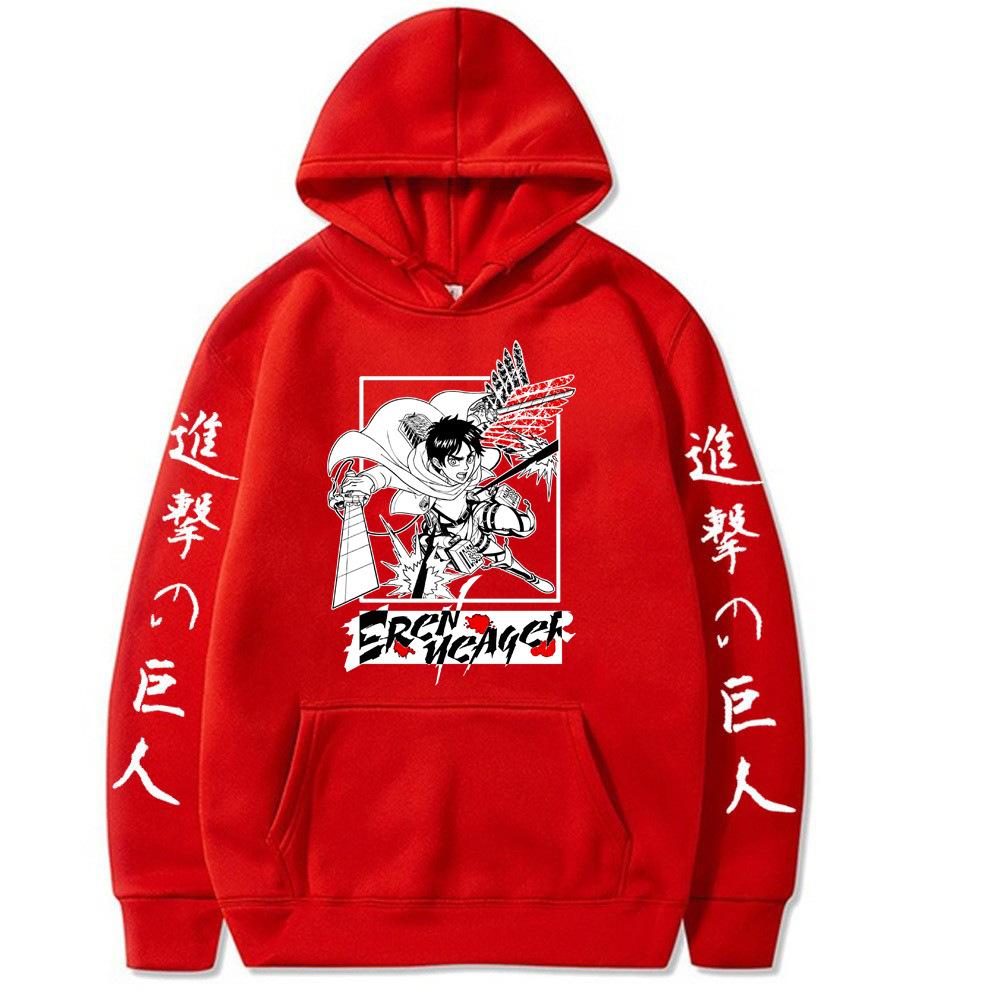 

Attack on Titan Role Eren Yeager Hoodie Men and Women Harajuku Pullover Street Wear Unisex Autumn Winter Sweater 3XL
