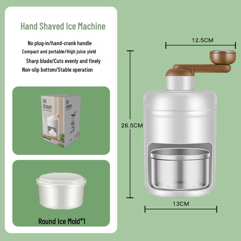 Manual Hand-Crank Shaved Ice Crusher for Fluffy Ice