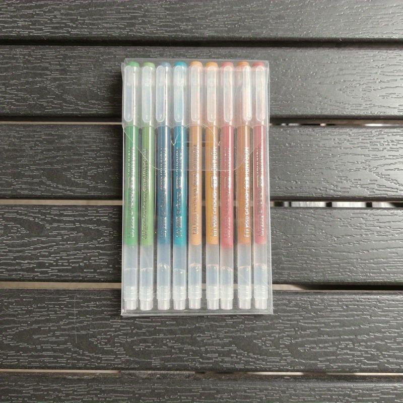 9 Color Gel Pen Set for Layering & Highlighting, Dual Tips for Diaries Notes & Drawing - Large Capacity Office School Supplies