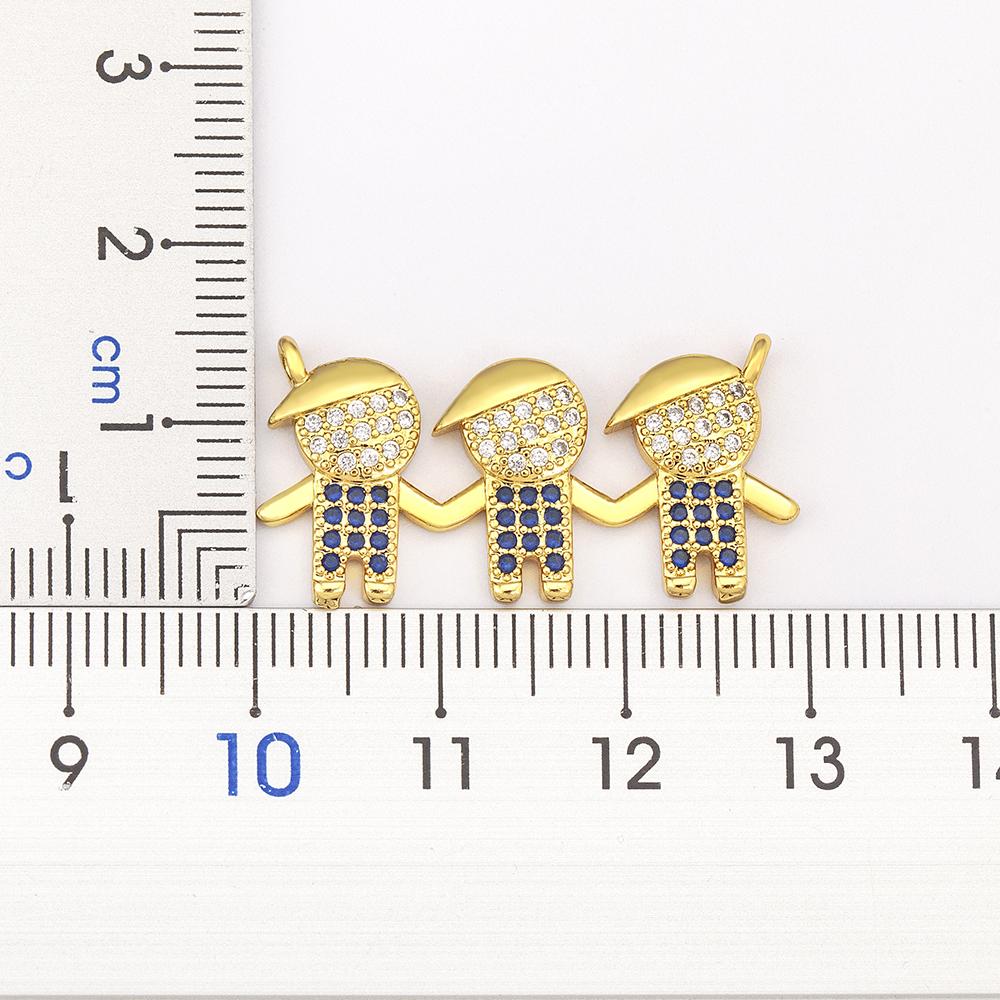 Nidin Hot Sale Family Love Mom Dad Son Daughter Necklace Girl Boy Heart Pendant Cubic Zirconia Couples Jewelry Gift Wholesale