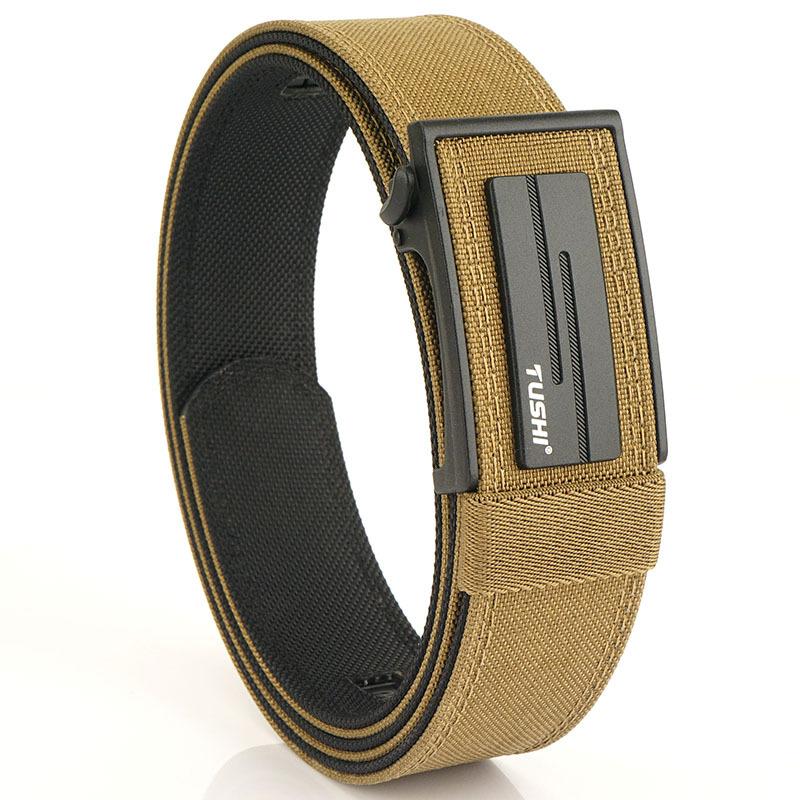 Neuer Pendlergürtel für Herren mit automatischer Schnalle aus Nylon, vielseitiger, dicker Doppelschichtgürtel für die Freizeit im Freien