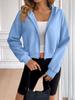 Fashion Ladies Short Zipper Hooded Casual Ladies Sweatshirt Cardigan Hooded Sweatshirt