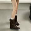 Retro Dicke Ferse Martin Stiefel Damen Herbst Neu Kurz Gürtelschnalle Nische High-End Mode Hosenstiefel