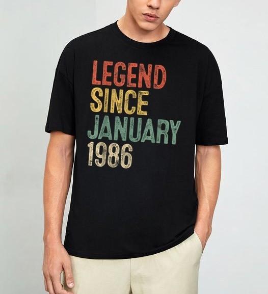 Legend January 1986 40th Birthday Men Women 40 Year Old T-Shirt S-4XL S